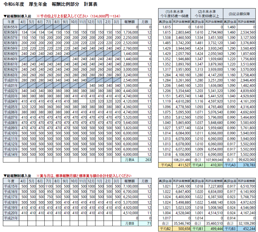 報酬比例額計算シート-1